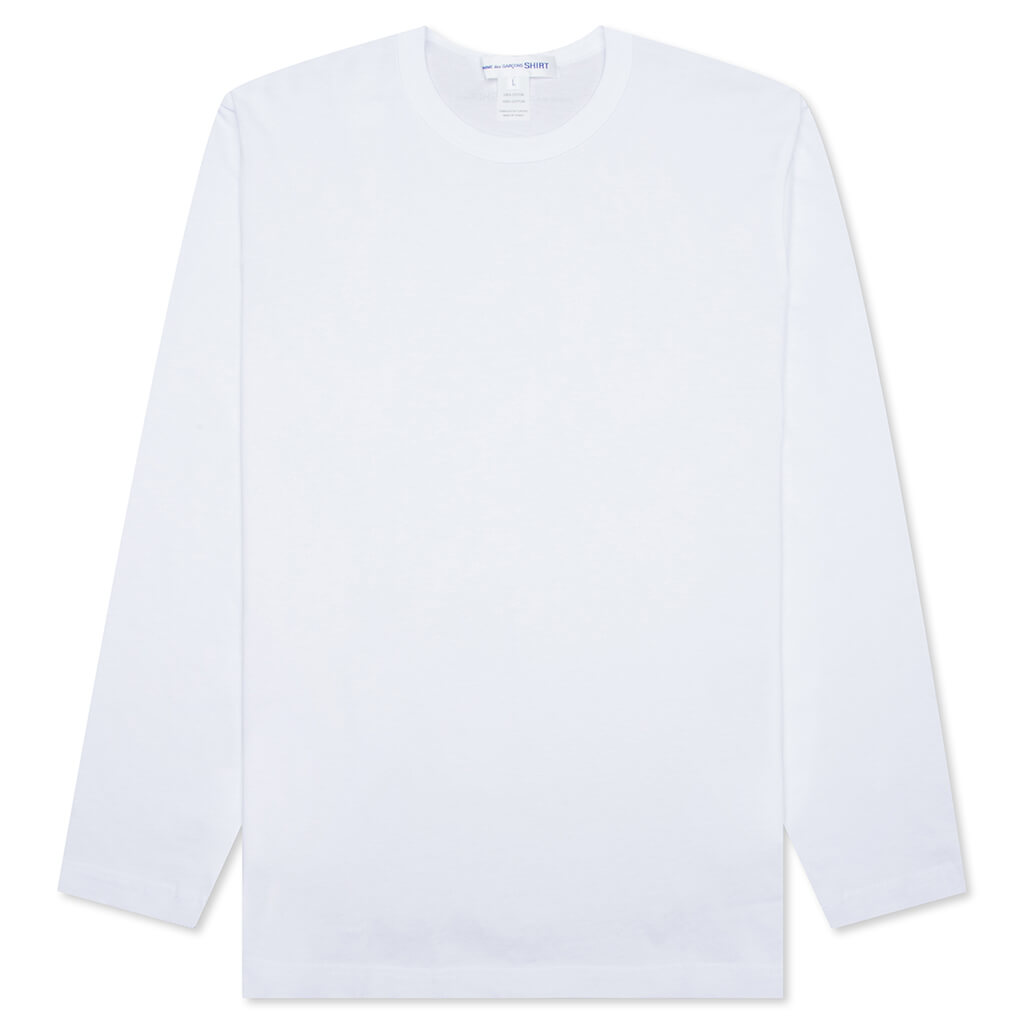 Comme Des Garcons SHIRT Small Back Logo L/S Tee - White