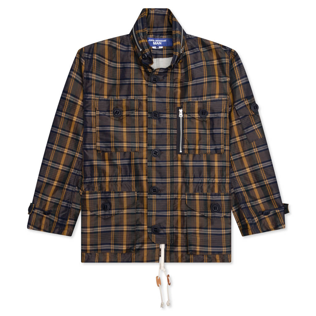 Plaid Blouson - Brown/Green/Yellow