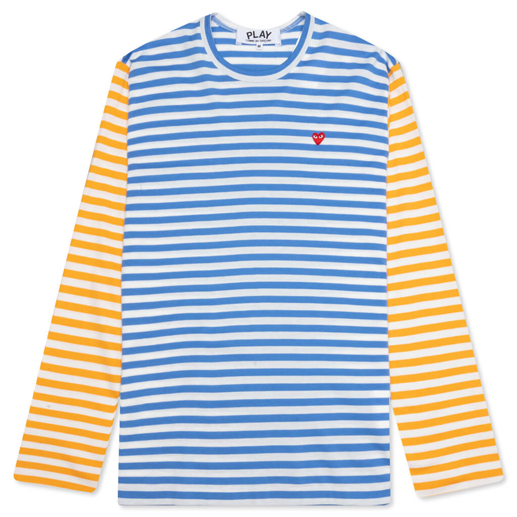 Bi-Color Stripe T-Shirt - Blue/Yellow
