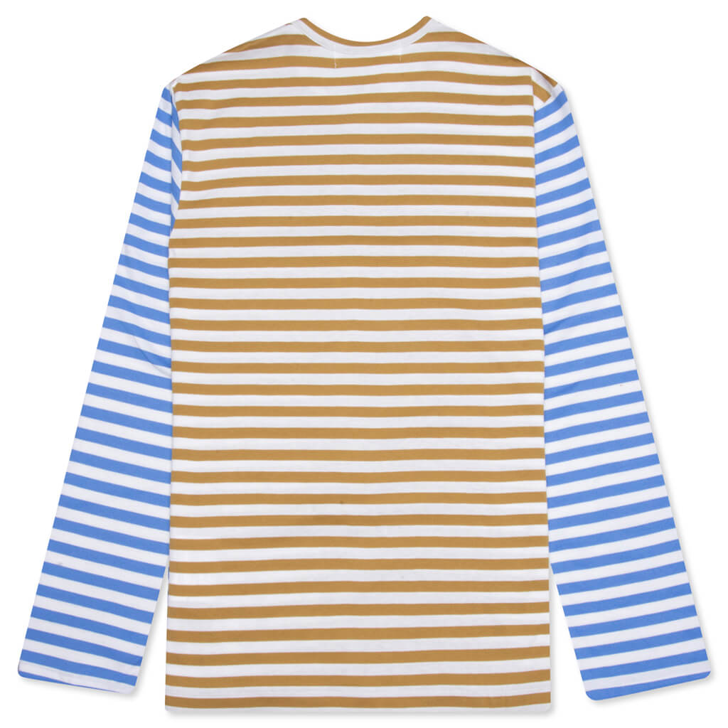 Bi-Color Stripe T-Shirt - Olive/Blue, , large image number null