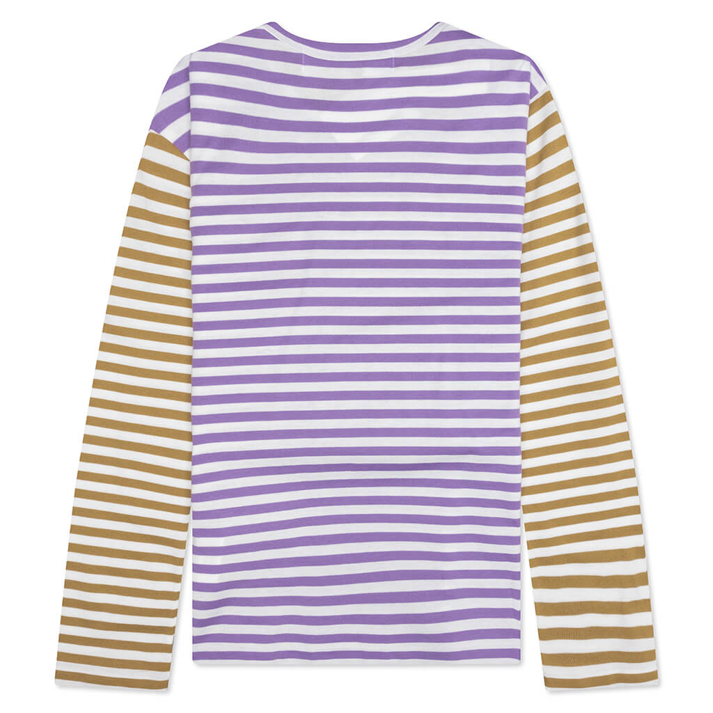 Bi-Color Stripe T-Shirt - Purple/Olive