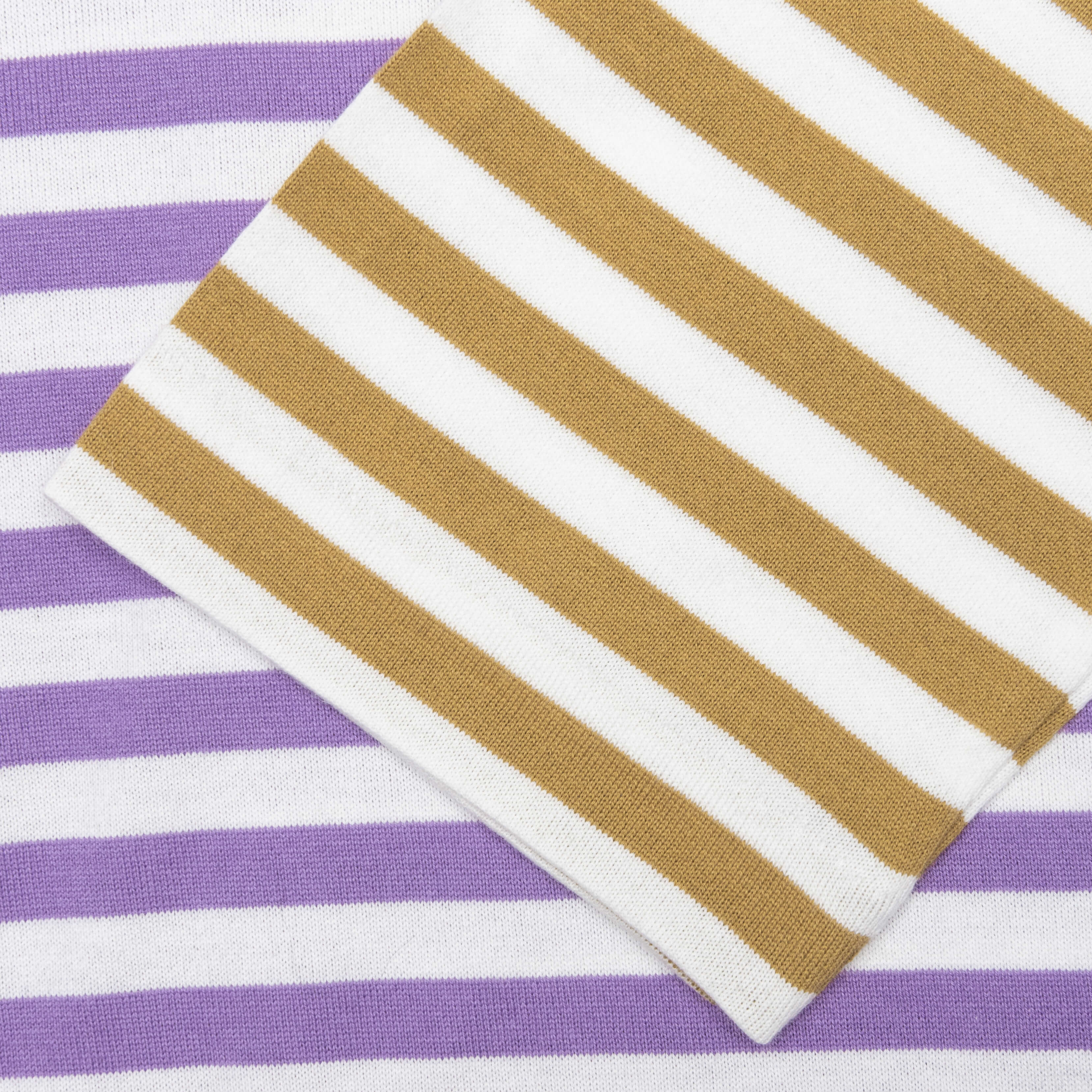 Bi-Color Stripe T-Shirt - Purple/Olive, , large image number null