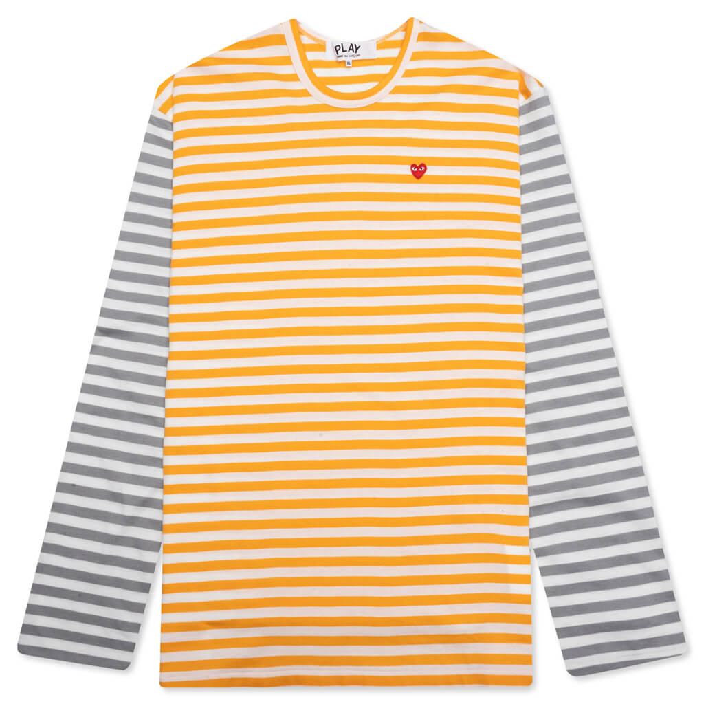 Bi-Color Stripe T-Shirt - Yellow/Grey