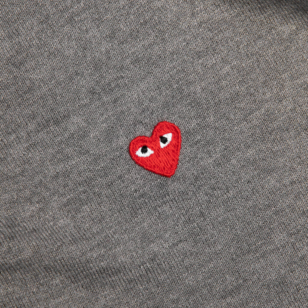 Little Red Heart Cardigan - Grey, , large image number null