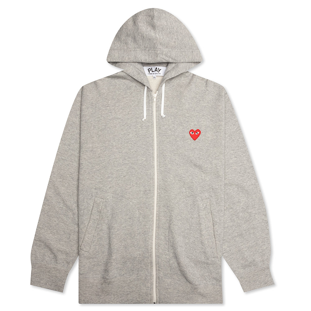 Multi Heart Zip Hooded Sweatshirt - Grey