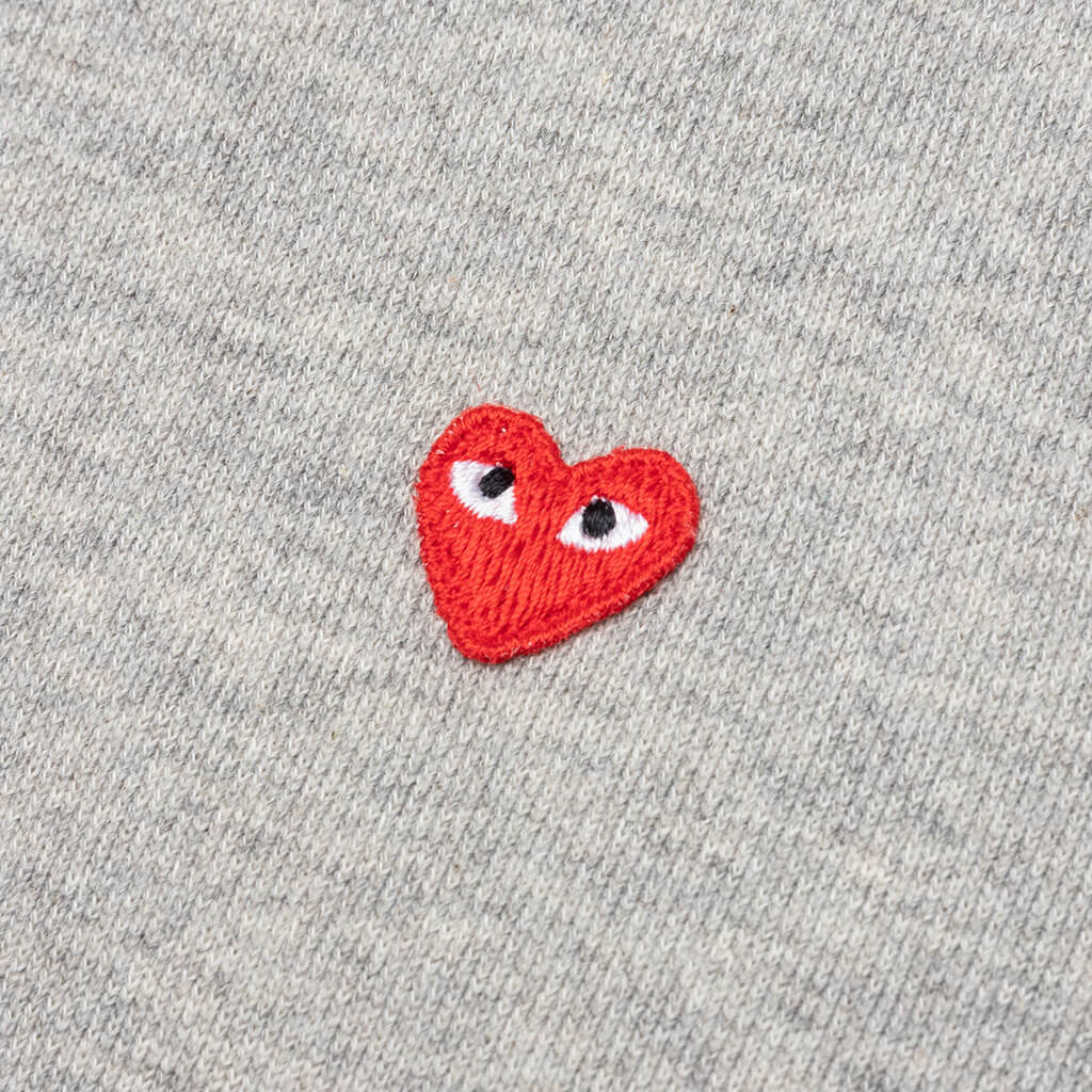 Women's Small Red Heart Hoodie - Grey, , large image number null