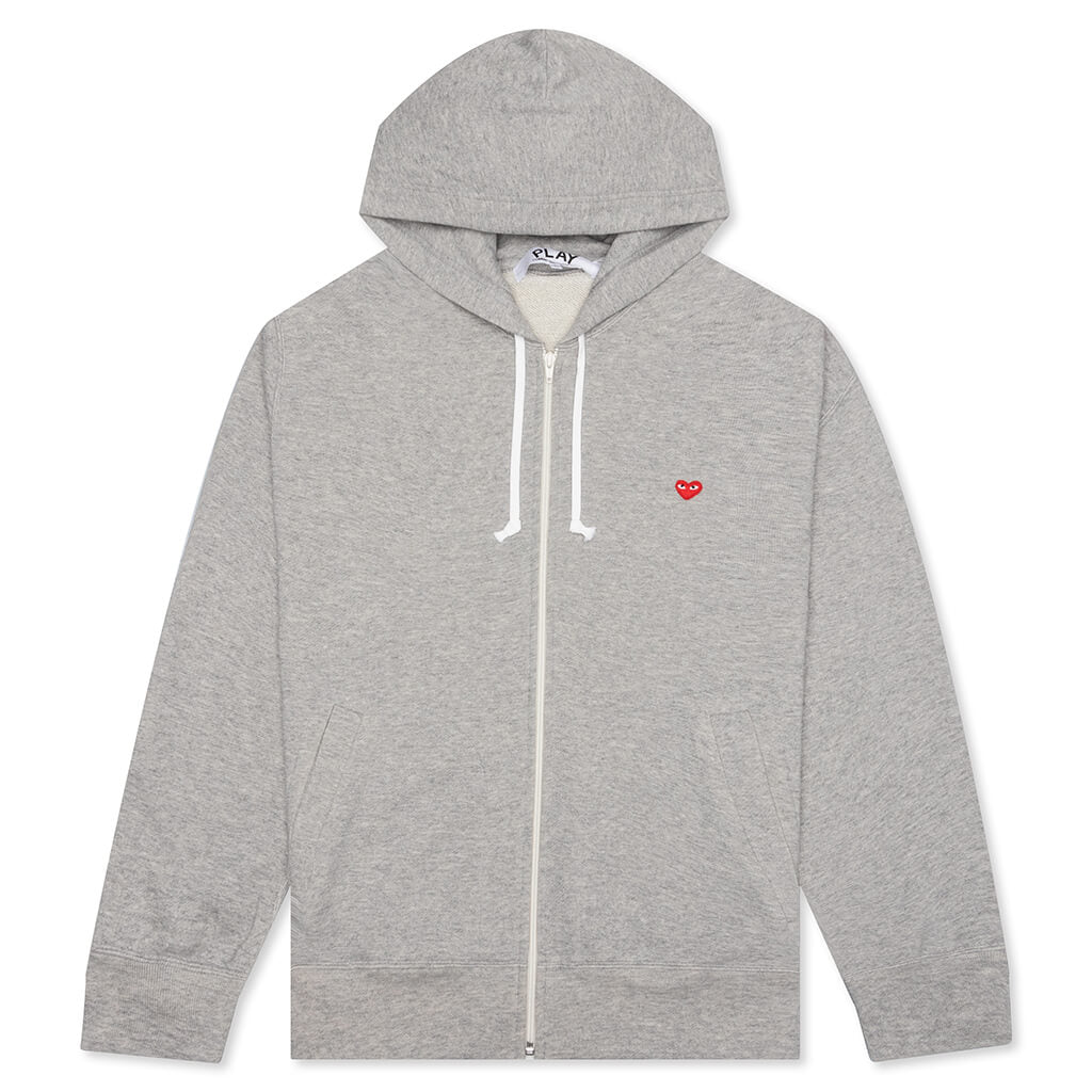 Women's Small Red Heart Hoodie - Grey, , large image number null