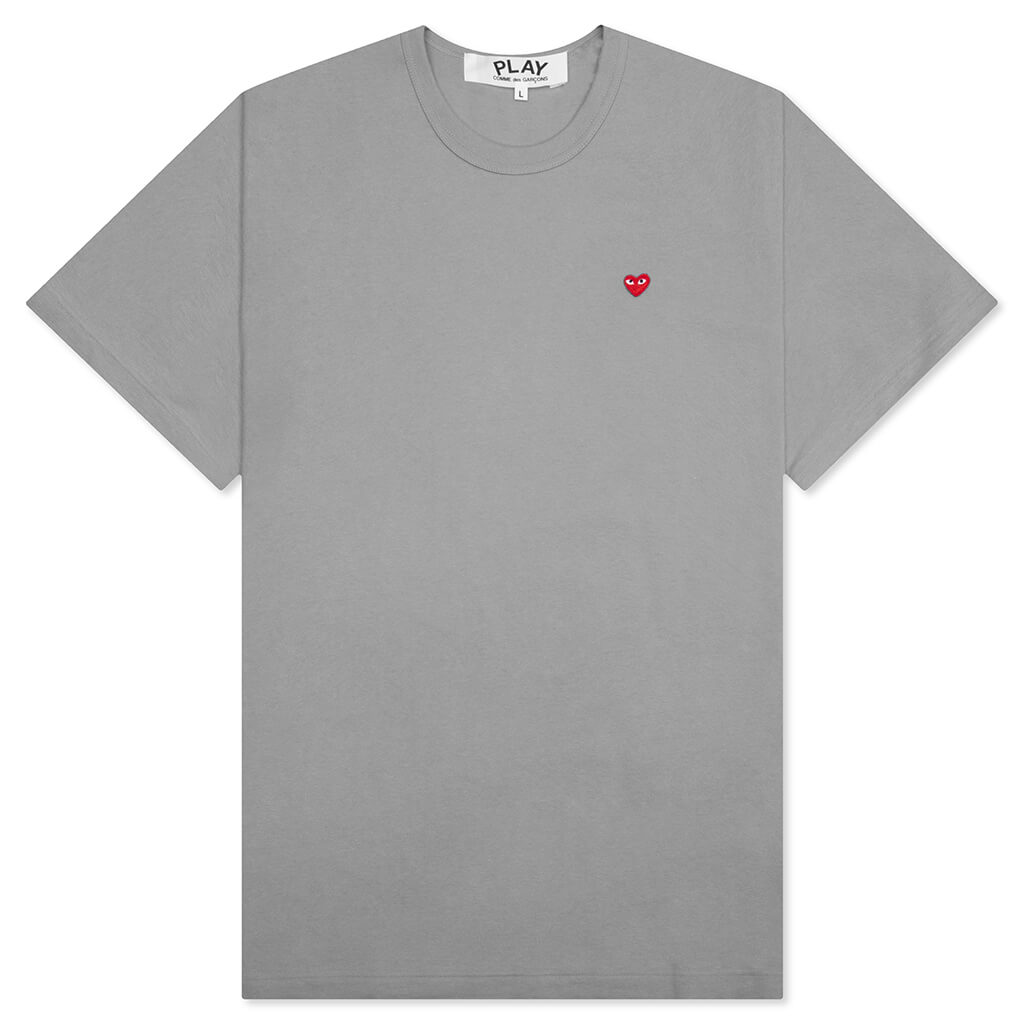 Small Red Heart T-Shirt - Grey
