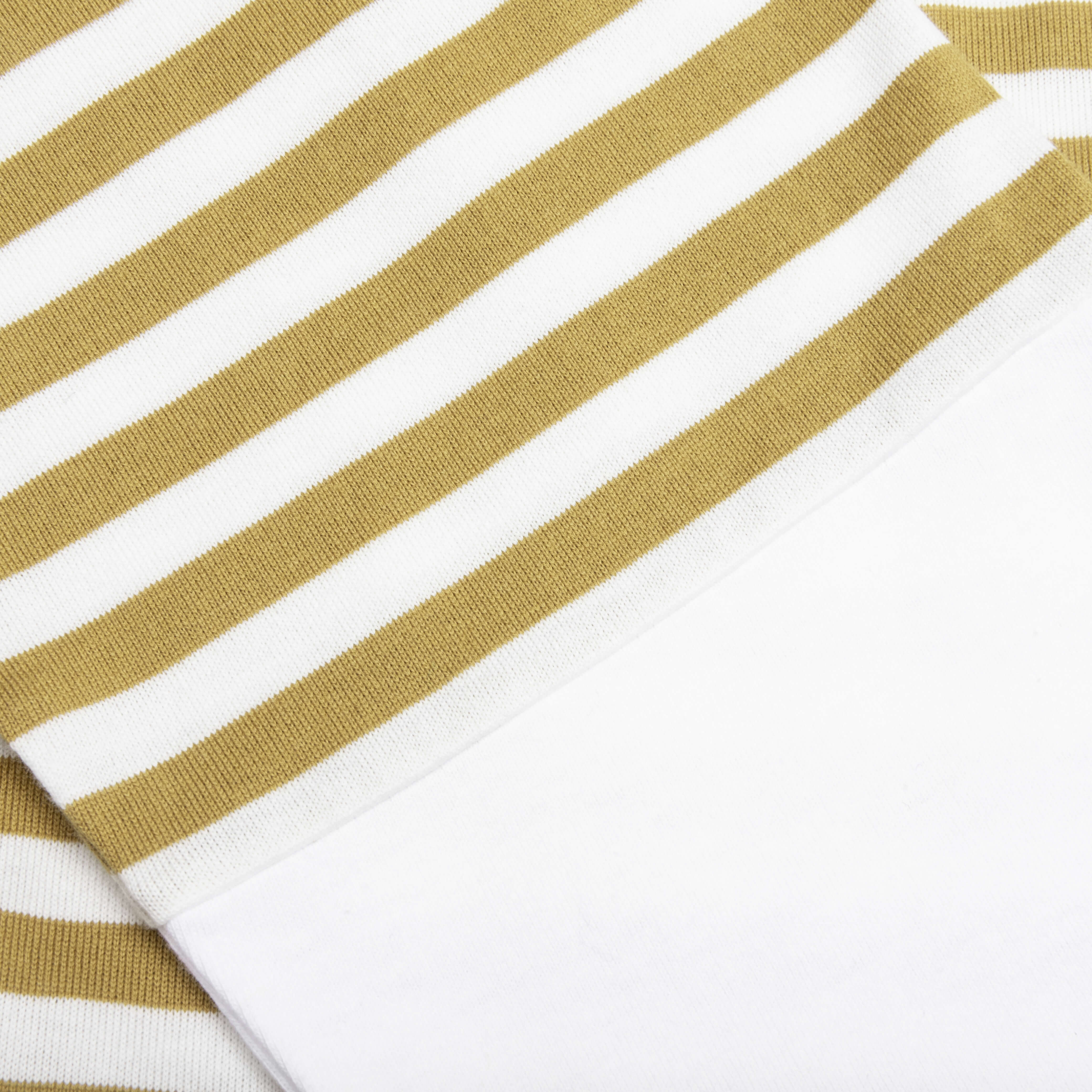 Stripe White T-Shirt - Mustard, , large image number null