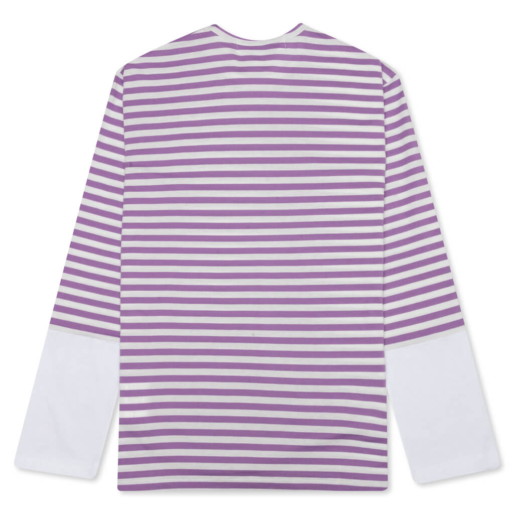 Stripe White T-Shirt - Purple