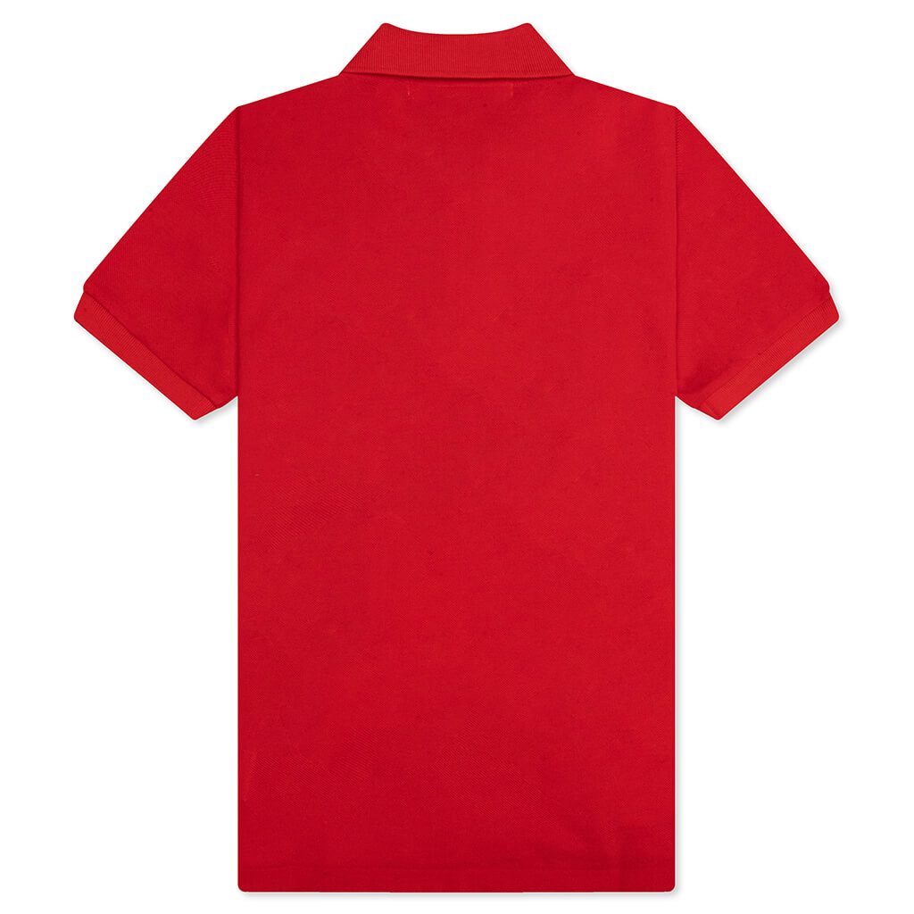 Women's Red Emblem Polo Tee - Red