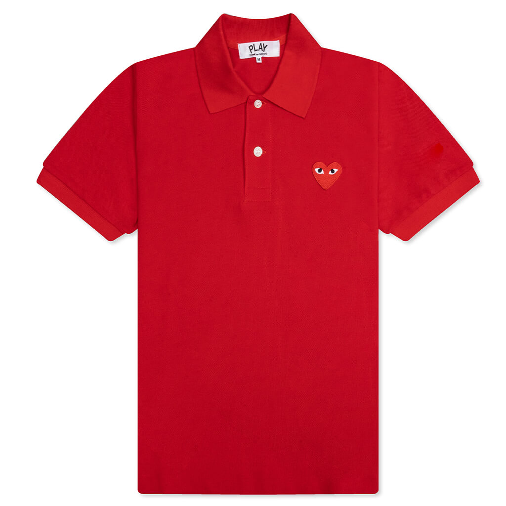 Women's Red Emblem Polo Tee - Red