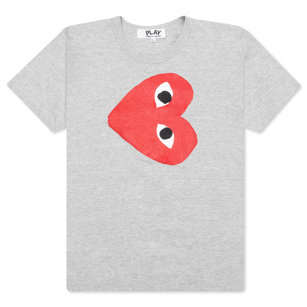 Women's Red Sideways Heart Tee - Grey, , large image number null