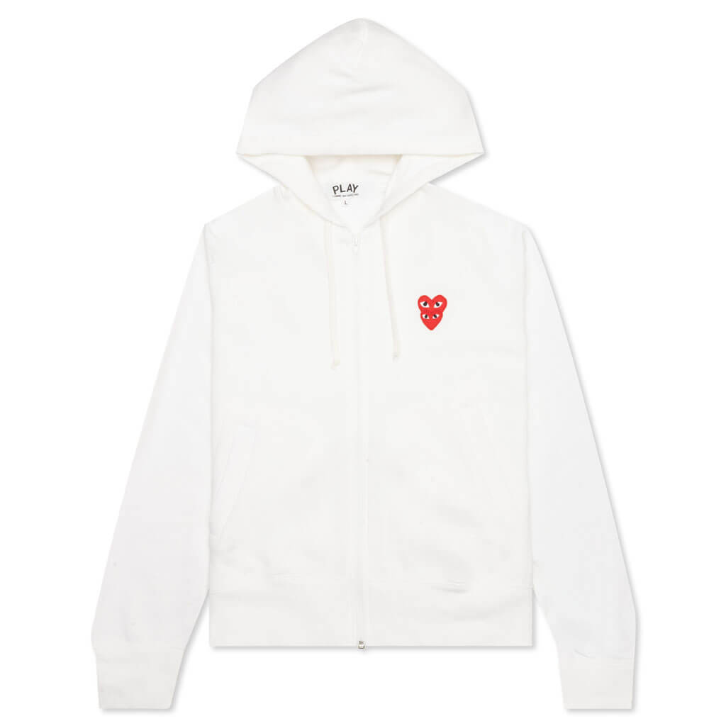 Women's Stacked Heart Hooded Sweatshirt - White