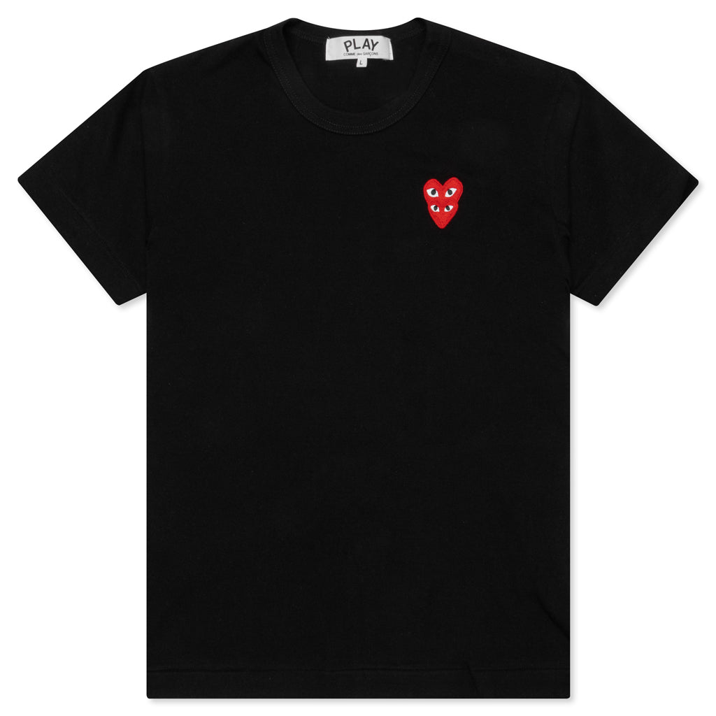Women's Stacked Heart S/S T-Shirt - Black