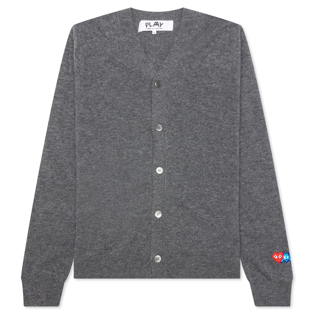 Comme des Garcons PLAY x the Artist Invader Button Cardigan - Grey