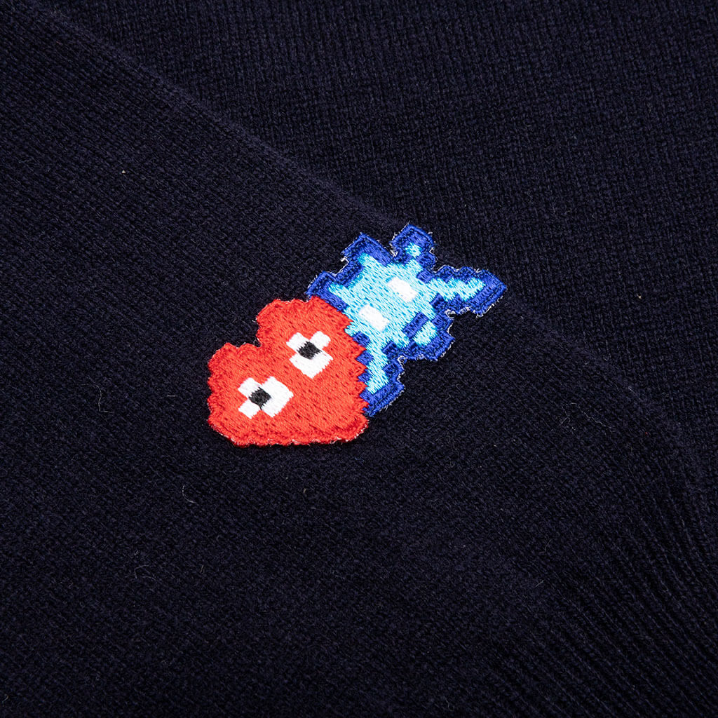 Comme des Garcons PLAY x the Artist Invader Button Cardigan - Navy, , large image number null