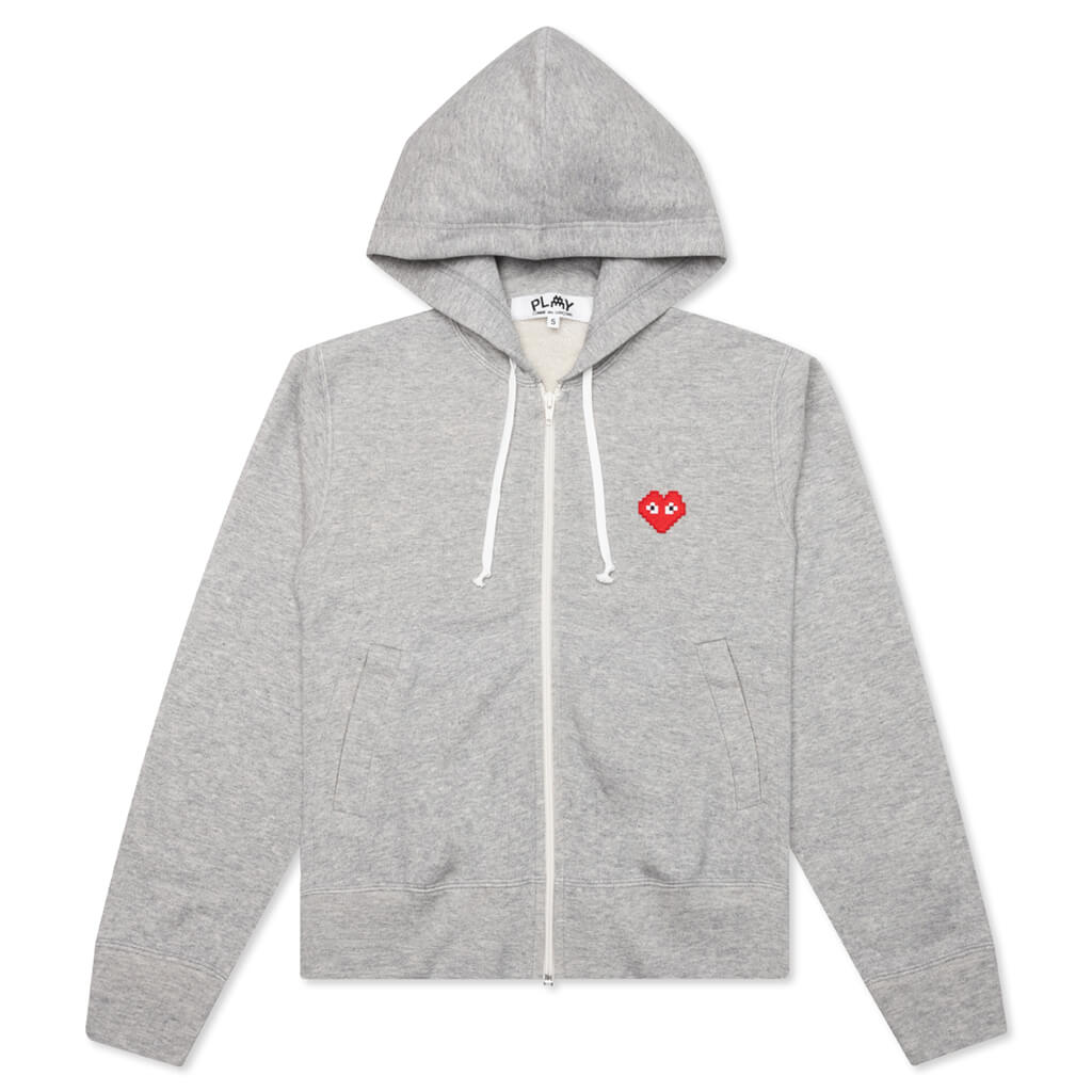 Comme des Garcons PLAY x the Artist Invader Women's Hooded Sweatshirt - Top Grey