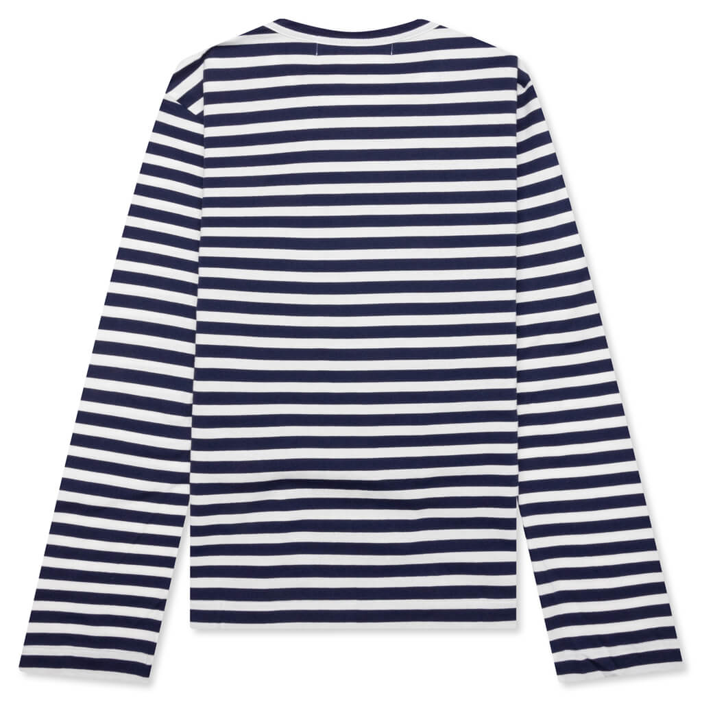 Comme des Garcons PLAY x the Artist Invader Women's L/S T-Shirt - Navy/White