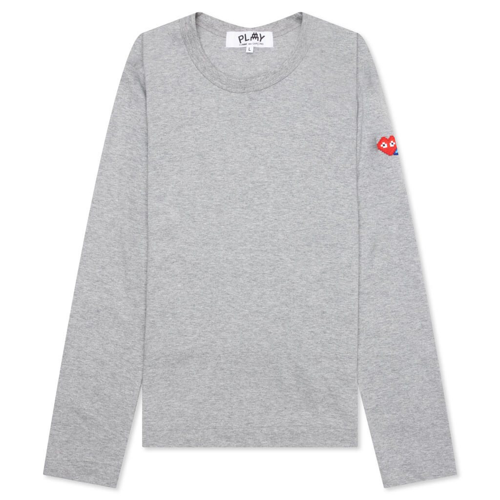 Comme des Garcons PLAY x the Artist Invader Women's L/S Tee - Grey, , large image number null