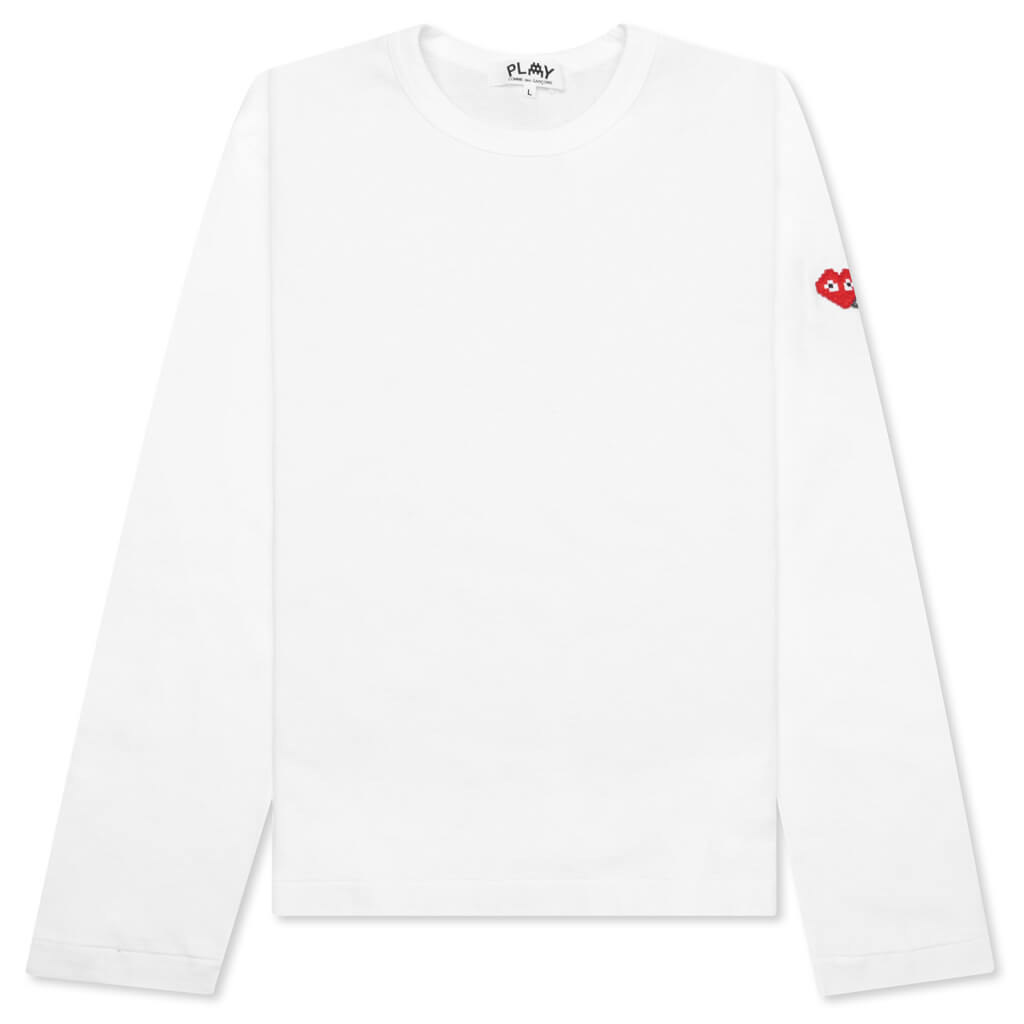 Comme des Garcons PLAY x the Artist Invader Women's L/S Tee - White