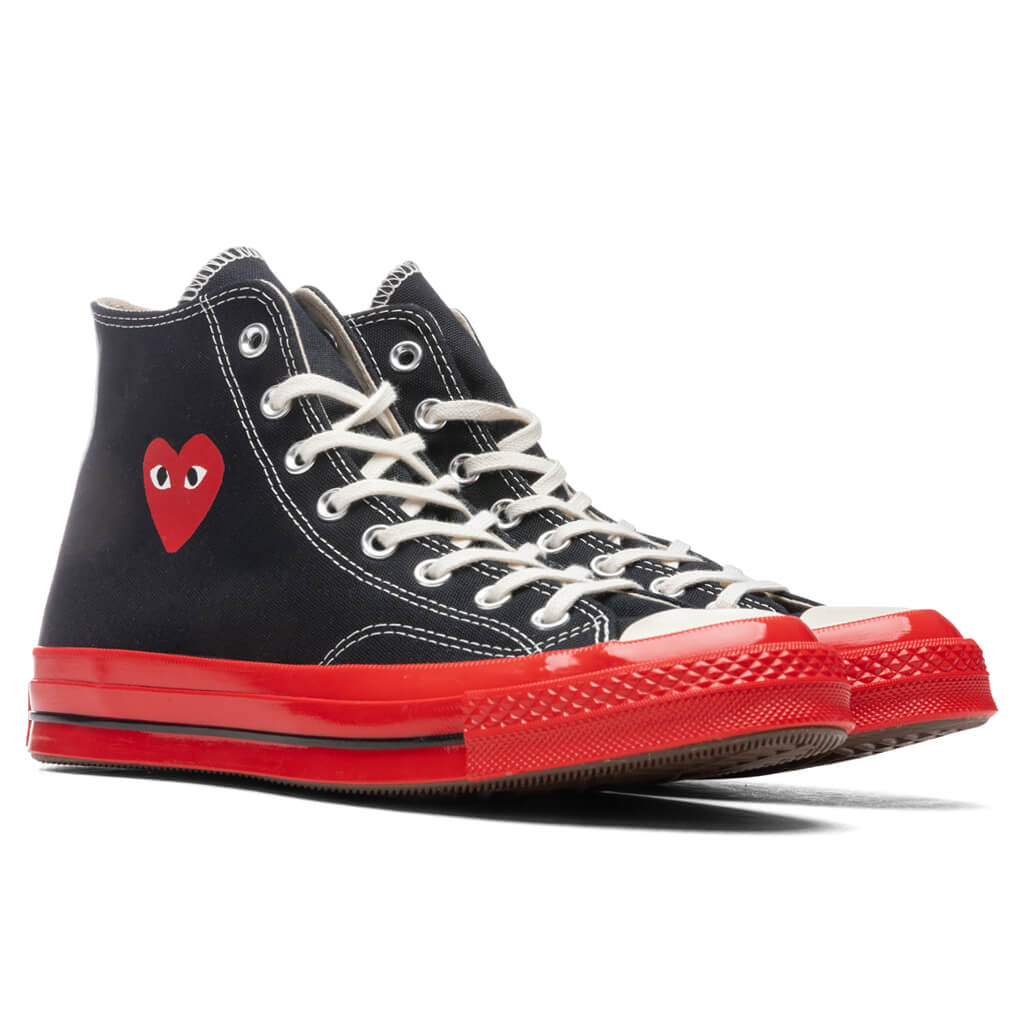 Converse x Comme Des Garcons PLAY All Star Chuck '70 Hi Red Sole - Black, , large image number null