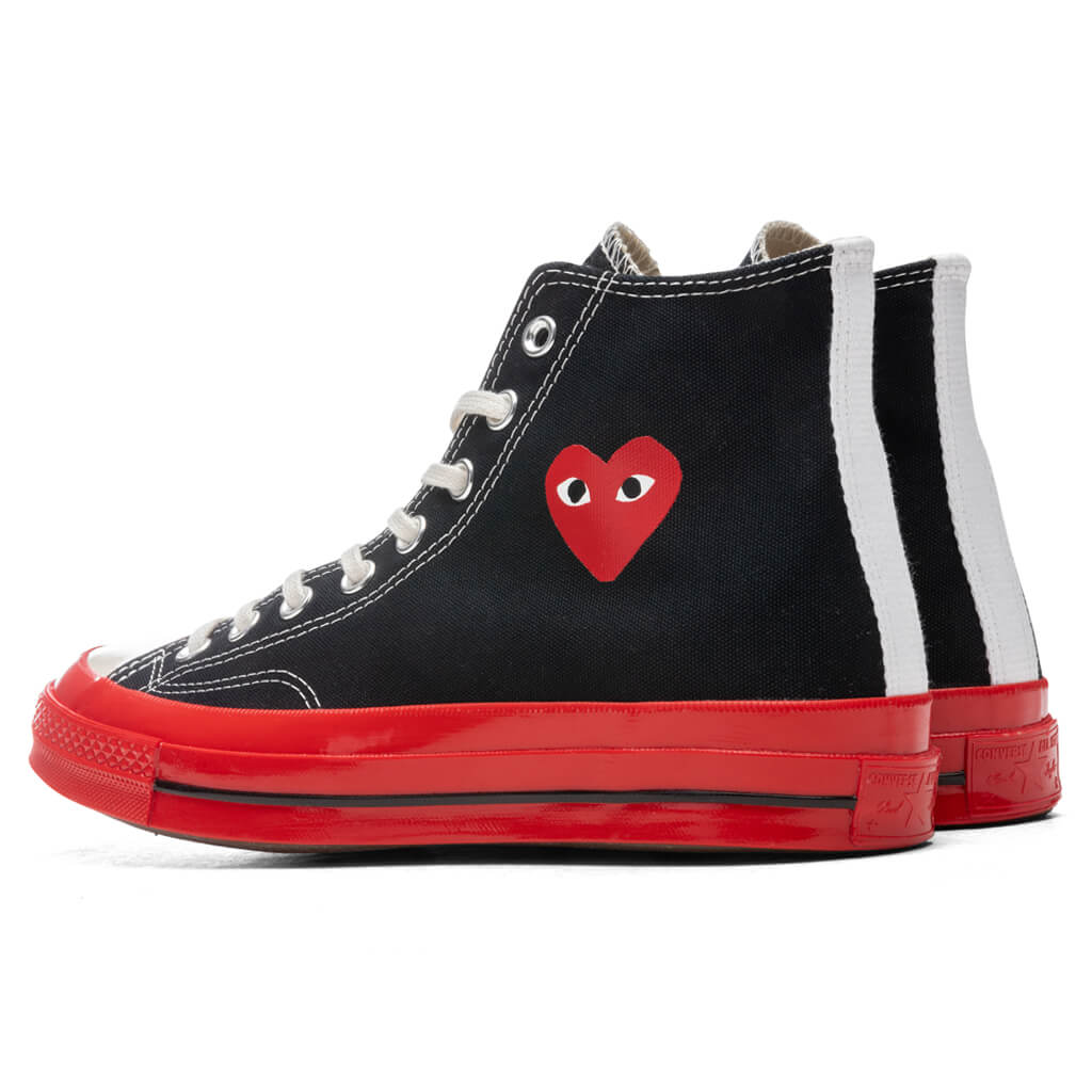 Converse x Comme Des Garcons PLAY All Star Chuck '70 Hi Red Sole - Black, , large image number null