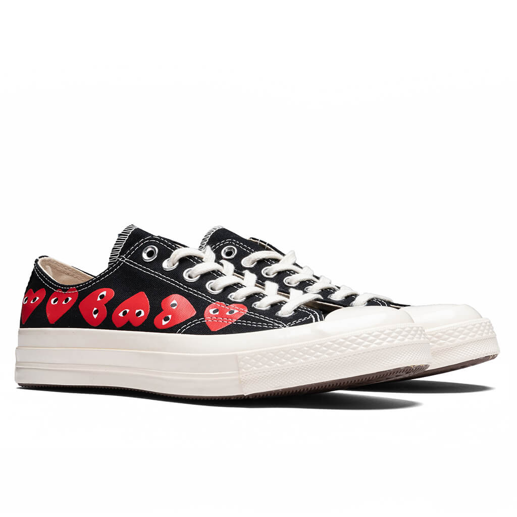 Converse x Comme Des Garcons PLAY All Star Chuck '70 Ox Multi Heart - Black/Red
