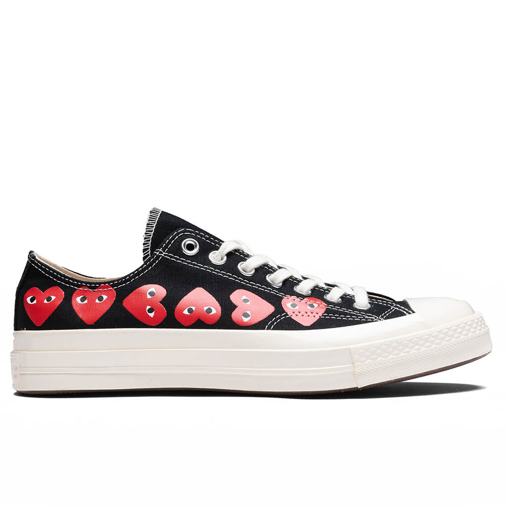 Converse x Comme Des Garcons PLAY All Star Chuck '70 Ox Multi Heart - Black/Red