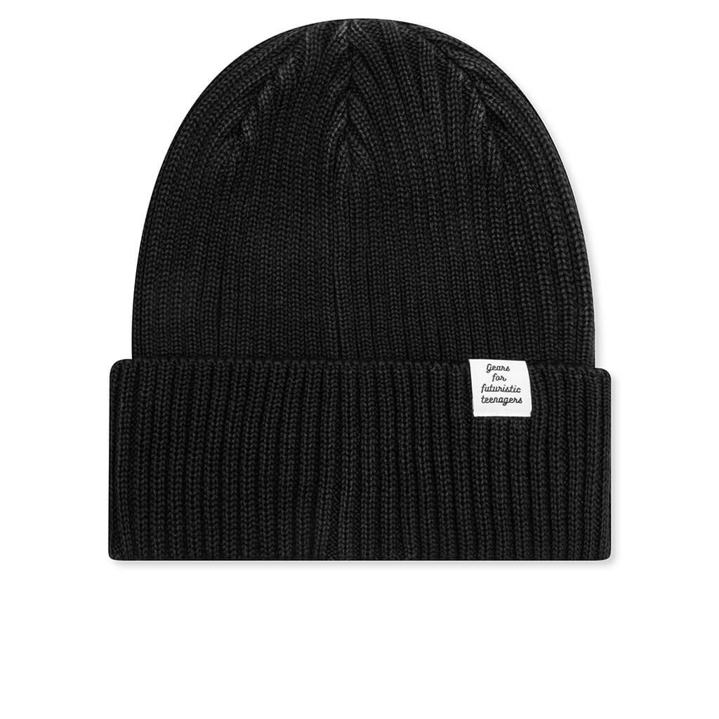 Cotton Rib Beanie - Black