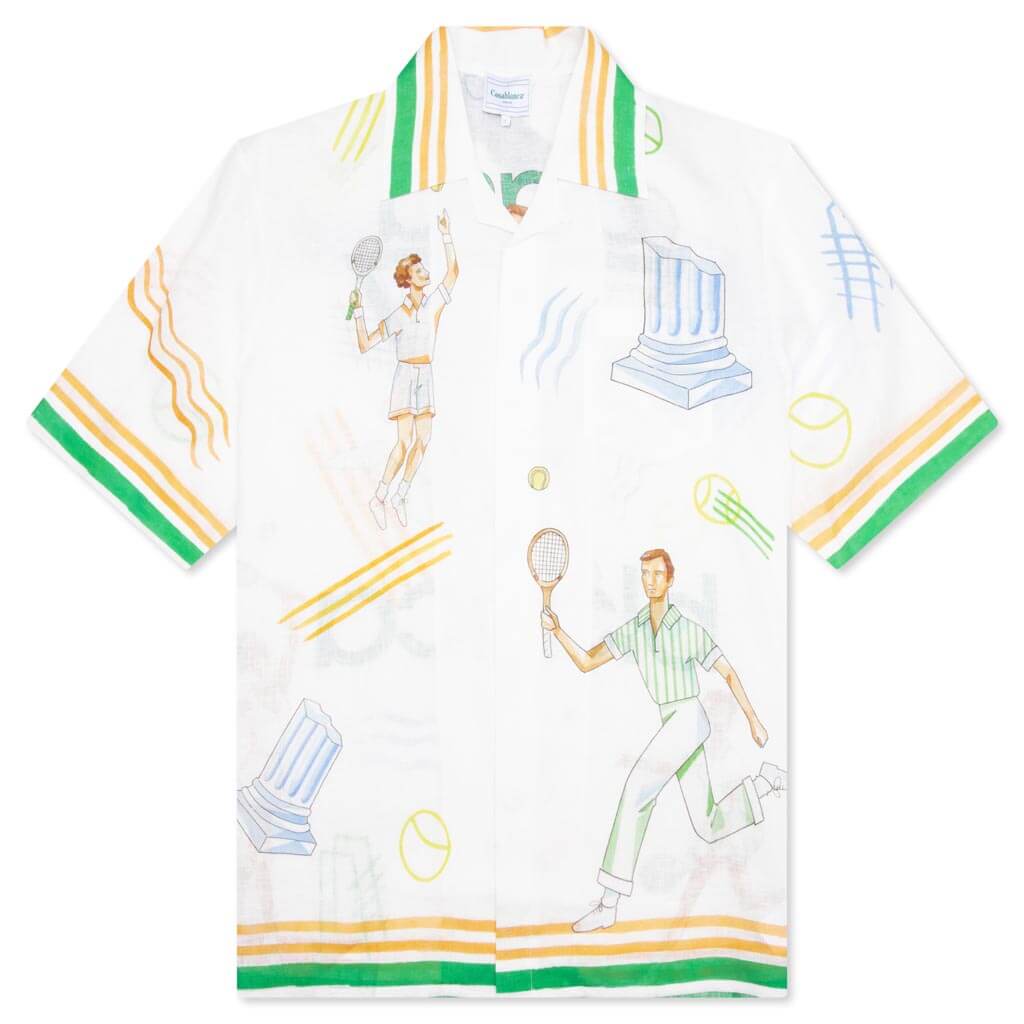 Cuban Collar S/S Shirt - Tennis Play Icon