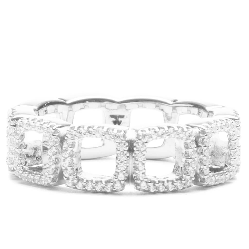 Cushion Band Open Zirconia - 925 Sterling Silver