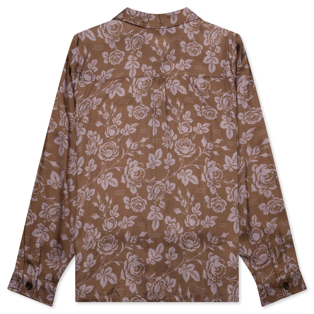Honor the Gift Patterned Woven L/S - Brown