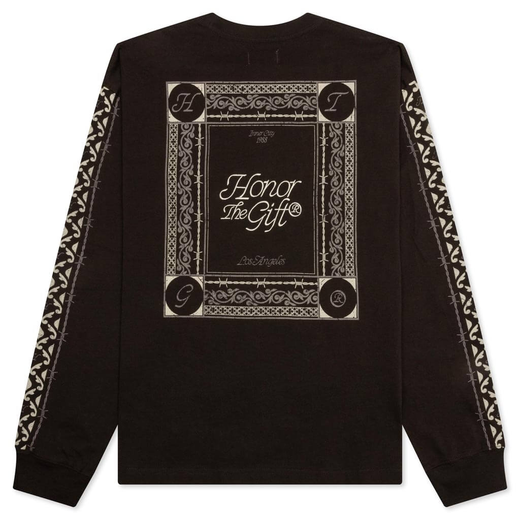 Holiday Honor the Gift Pattern L/S - Black