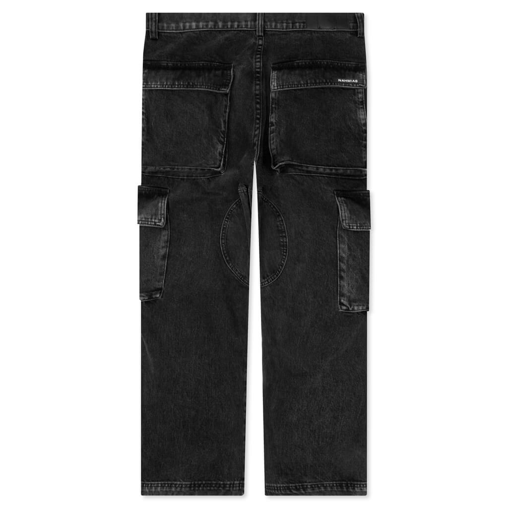 Denim Logo Cargos - Charcoal Wash, , large image number null