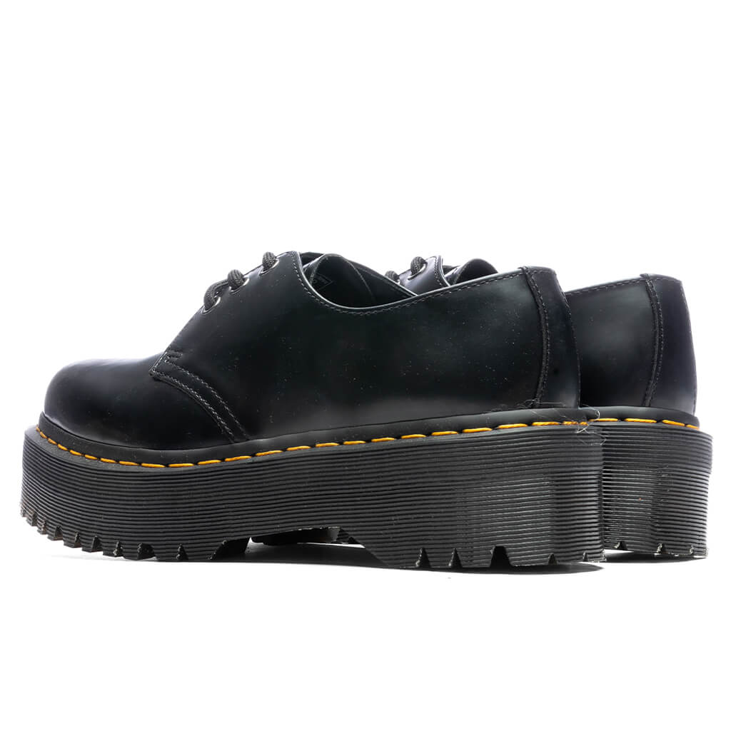 1461 Quad Smooth Leather Platform Shoes - Black Polished Smooth, , large image number null