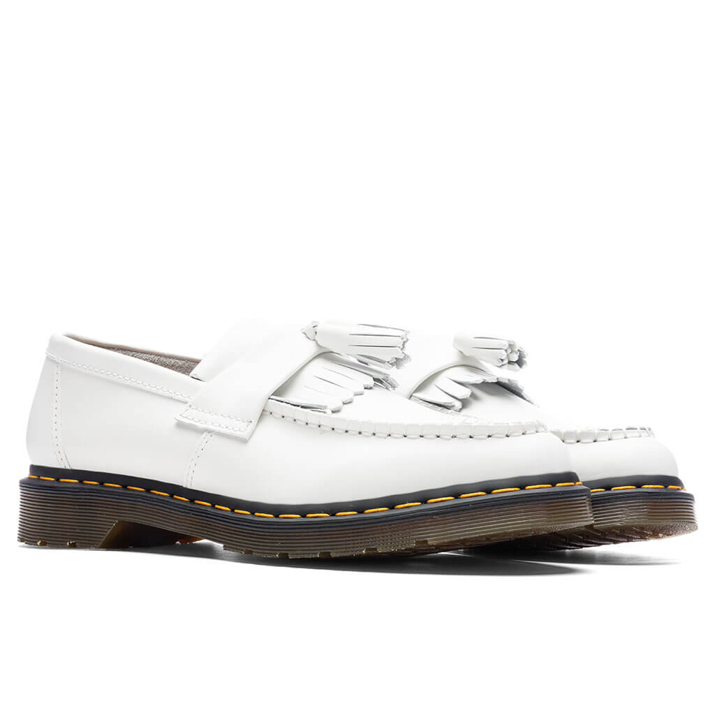 Adrian Y's Smooth Leather Tassel Loafer - White