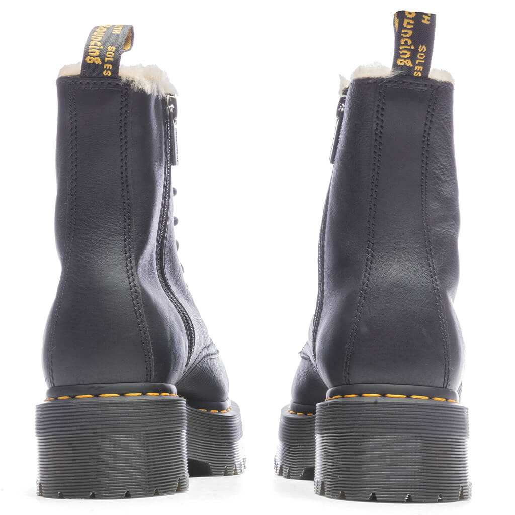 Women's Jadon Boot Leather Faux Fur Lined Platforms - Black, , large image number null