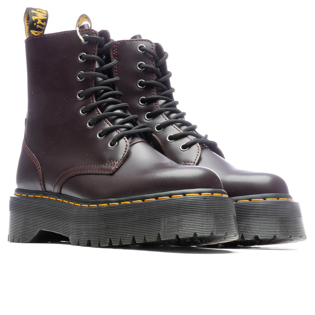 Women's Jadon Boot Smooth Leather Platforms - Burgundy