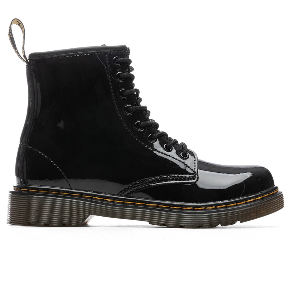 Junior 1460 Patent Leather Lace Up Boots - Black