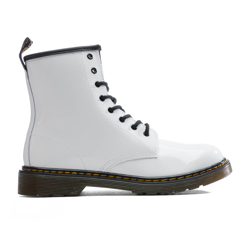 Youth 1460 Patent Leather Boots - White Patent Lamper