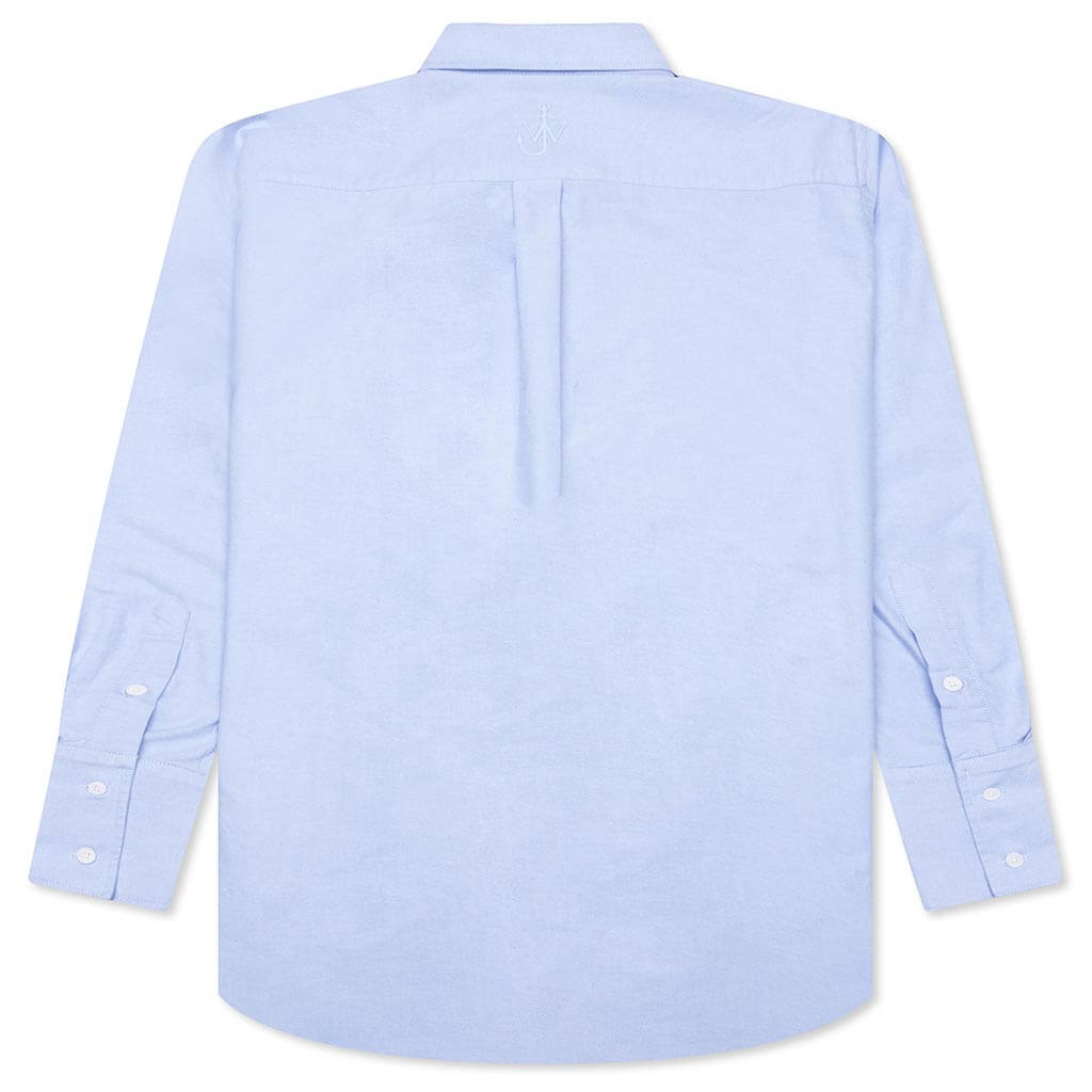 Enamel Button Oversized Shirt - Light Blue