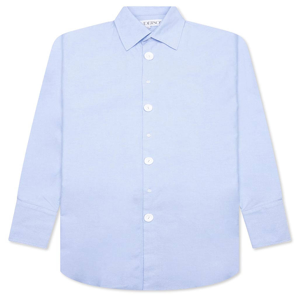 Enamel Button Oversized Shirt - Light Blue