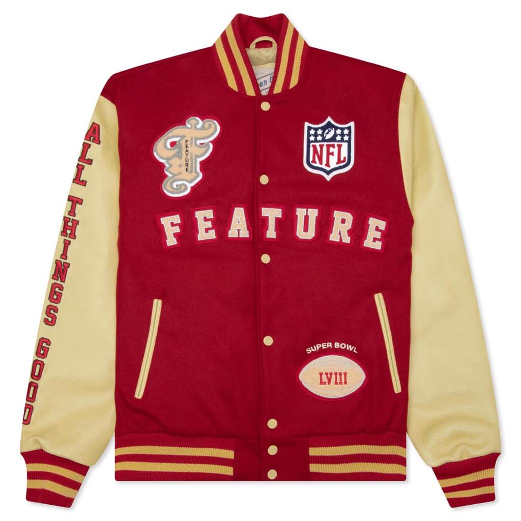 Feature x NFL Origins Varsity Jacket - Rebel Red