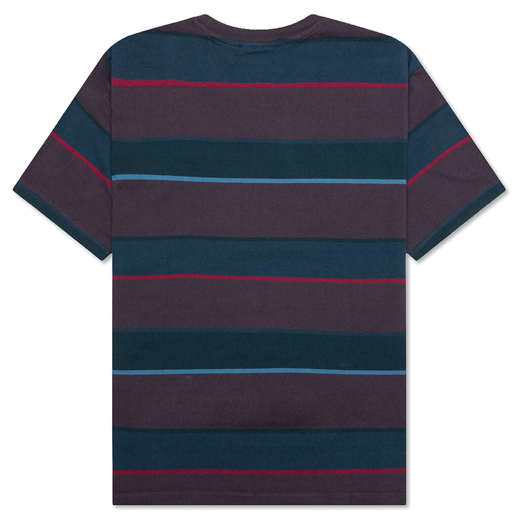 Fast Food Logo Striped T-Shirt - Aubergine