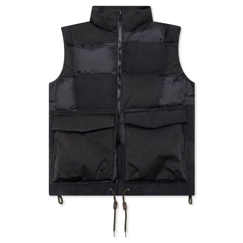 Faux Suede Mix Vest - Black, , large image number null