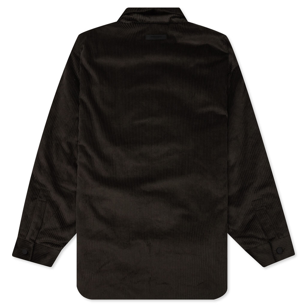 Corduroy Shirt Jacket - Off Black