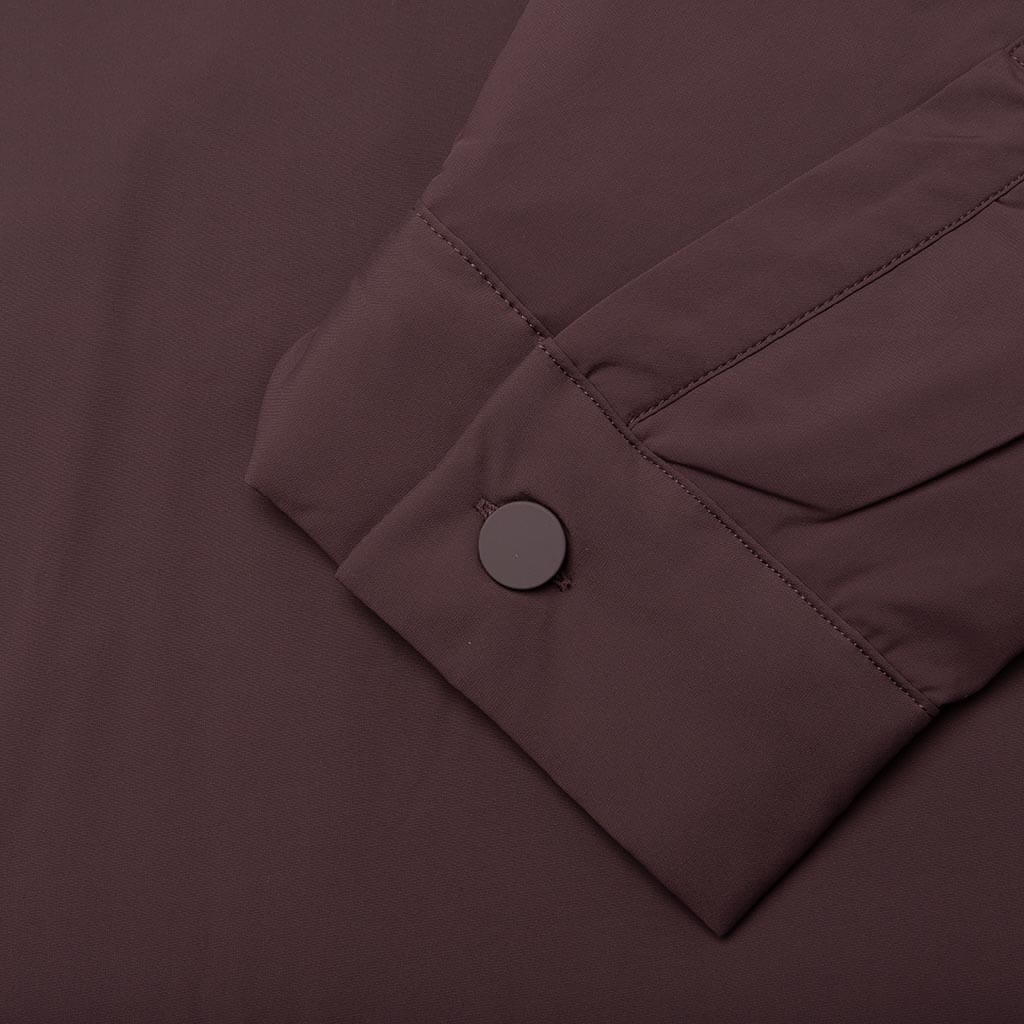 Nylon Filled Shirt Jacket - Plum, , large image number null