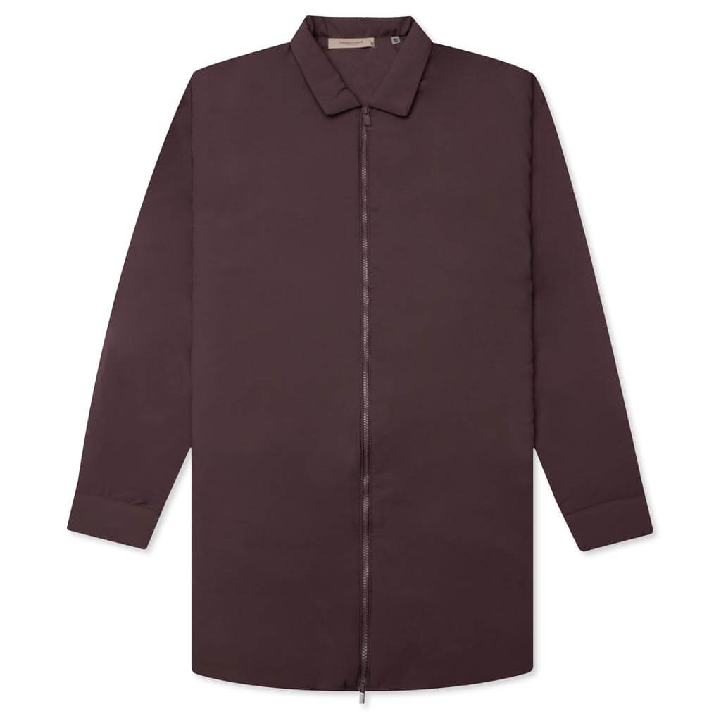 Nylon Filled Shirt Jacket - Plum