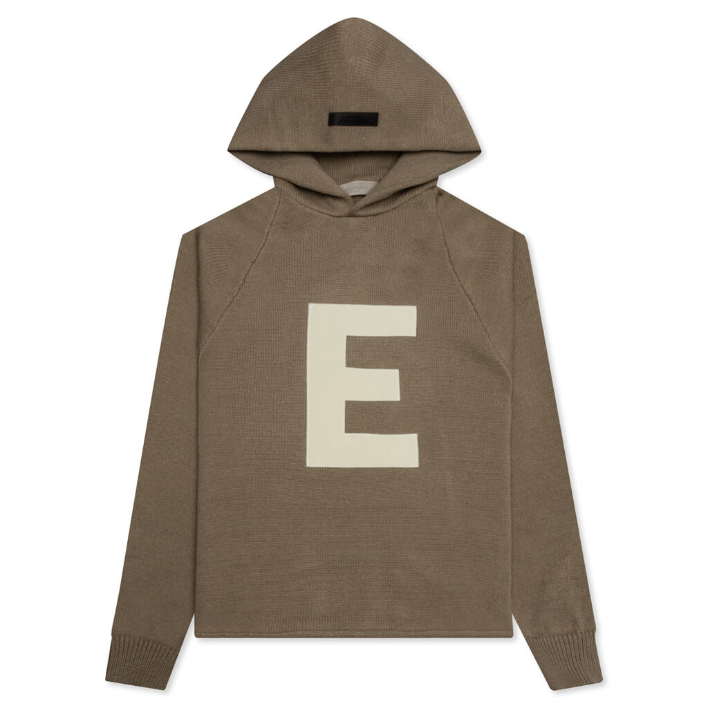 Essentials Kid's Big E Knit Hoodie - Oak, , large image number null